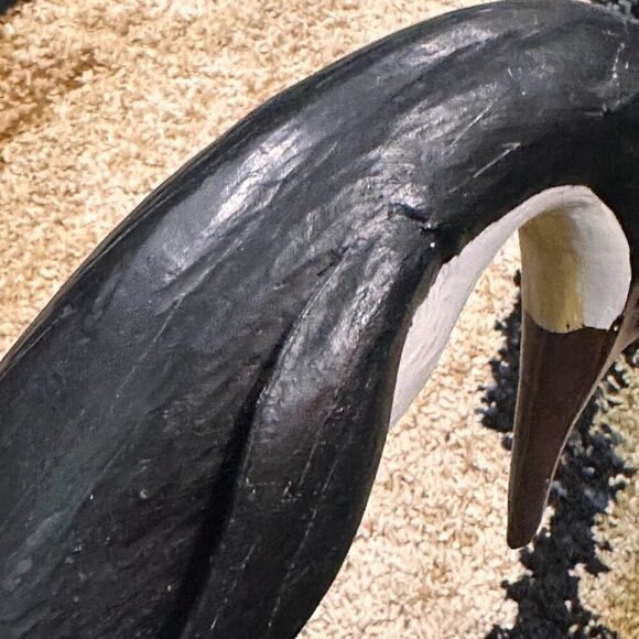 Penguin Tabletop Decor - Medium to Large size Hand Carved Art Penguin NWOT - Picture 3 of 13